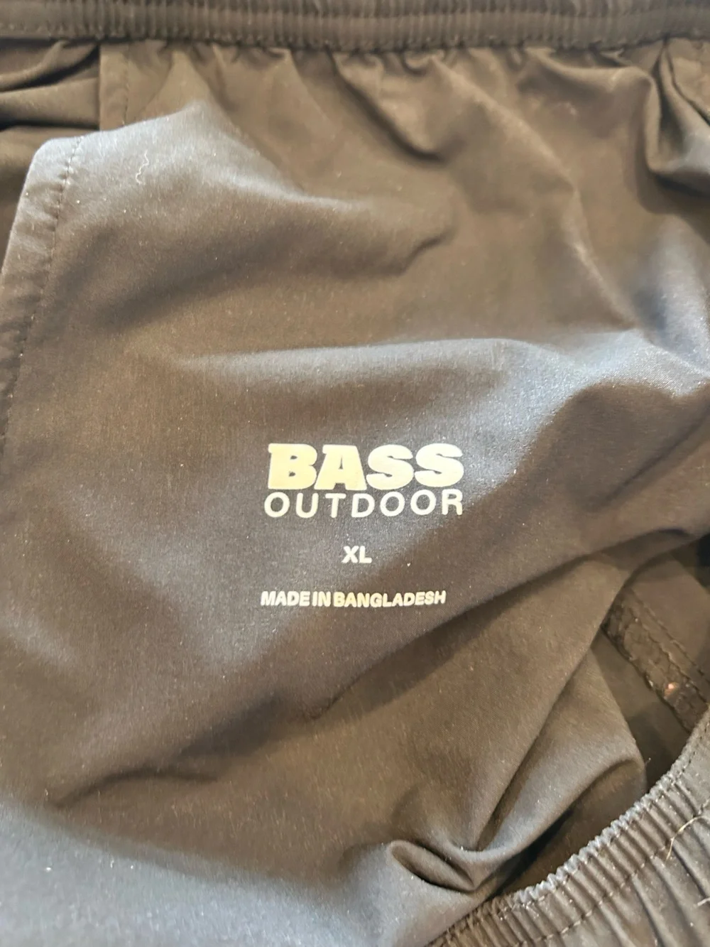 Bass Outdoor Black Performance Shorts Men's Size XL Polyester Machine Wash
